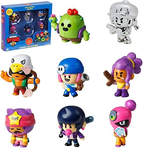 Brawl Stars Collectible Figures | 8 Brawl Stars Toys Out of 24 Collectibles in 1 Pack | 1 Rare Mystery Figure | Officially Licensed - Figurines, Party Supplies, Gift for Video Gamer