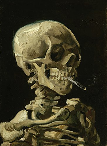 Palace Learning Vincent Van Gogh (Skull with Cigarette, 1885) Art Poster Print - 18 x 24 Laminated - Van Gogh Skeleton