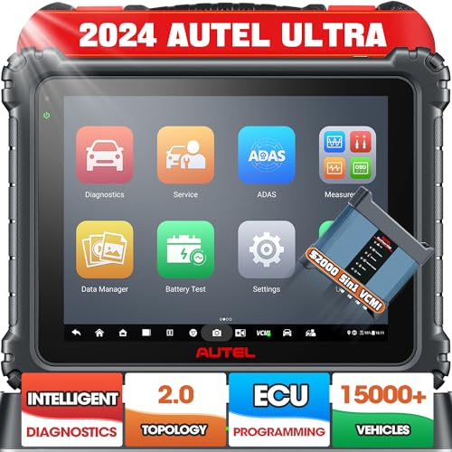 Autel MaxiSYS Ultra 2024 MSUltra Top Intelligent Scan Tool w/Real Topology Mapping 2.0, [$2000] 5-in-1 VCMI, Upgrade of MS919 /MS909 Ultra Lite, ECU Programming/Coding 40+ Resets Bidirectional Tests