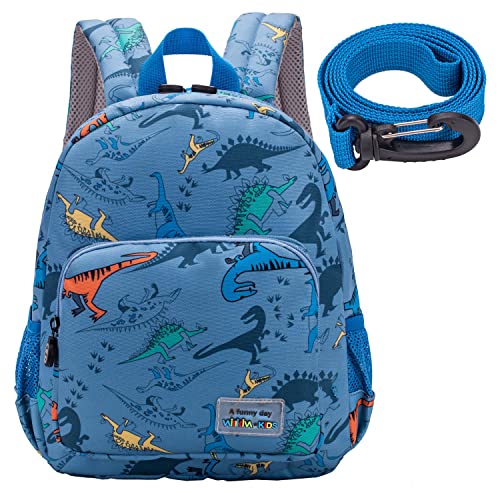 willikiva 3D Dinosaur Backpack Toddler Backpacks for Boys and Girls Kids Backpack Waterproof Preschool Safety Harness Leash (Light Blue)