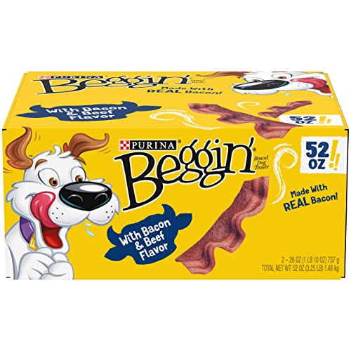 Purina Beggin' Strips With Real Meat Dog Treats With Bacon and Beef Flavors - (Pack of 2) 26 oz. Pouches