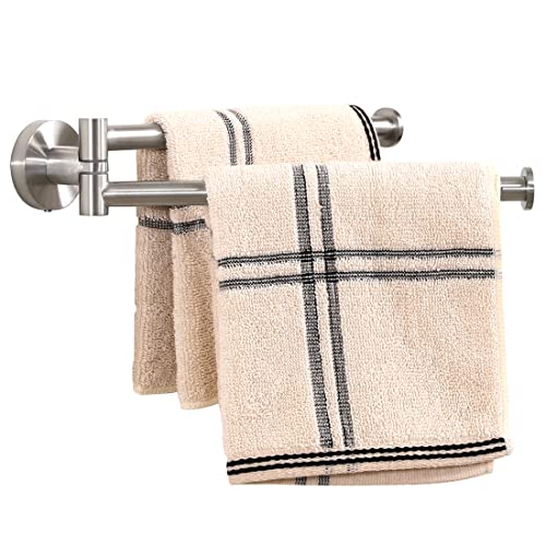 KES Kitchen Swivel Towel Bar 9-Inch Swing Out Towel Rack Double Towel Bar 2-Arm Wall Mounted SUS 304 Stainless Steel Brushed Finish, A2106S23-2