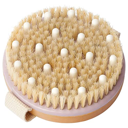 MainBasics Dry Brush | Dry Brushing Body Brush for Lymphatic Drainage, Dry Skin, Cellulite, Blood Circulation with Massage Nodes Exfoliating Body Scrubber for Flawless Skin