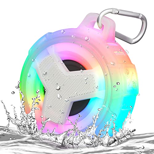 EBODA Bluetooth Shower Speaker, Portable Bluetooth Speakers, IP67 Waterproof Wireless Speaker with LED Light, 2000mAh, True Wireless Stereo, for Men and Women, Unique Music Gifts