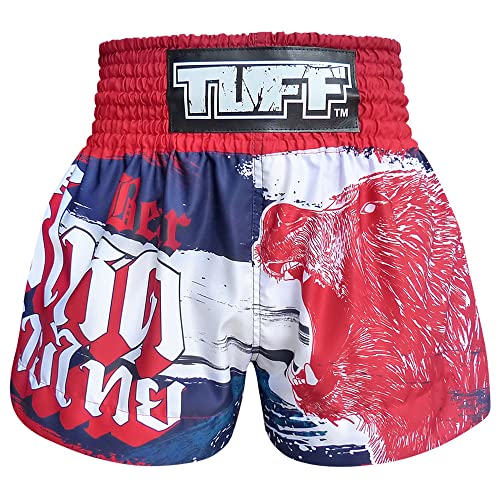 Tuff Boxing Sport Muay Thai Shorts Trunks Kick Martial Arts Training Gym Clothing, Tuf-ms635-nvb, Large