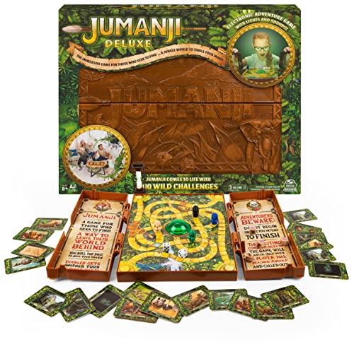 Jumanji Deluxe Game, Immersive Electronic Version of The Classic Adventure Movie Board Game, with Lights and Sounds, for Kids & Adults Ages 8 and up