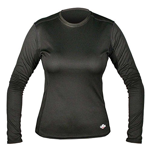 Hot Chillys Women's Peachskins Solid Crewneck Lightweight Relaxed Fit Base Layer - Black, Large