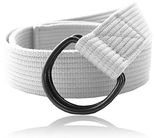 Eurosport Premium Canvas D-Ring Belt (Large, White)