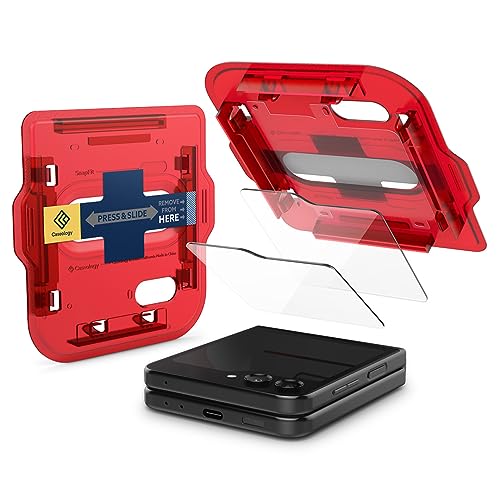 Caseology Snap Fit Tempered Glass [2 Pack/Easy Installlation] for Samsung Galaxy Z Flip 5 Screen Protector with Installation Kit for Front Screen - 2 Pack