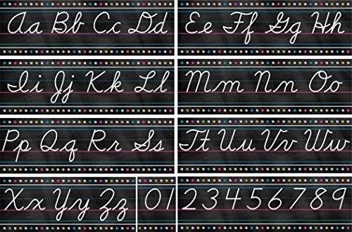 Teacher Created Resources Chalkboard Brights Cursive Writing Bulletin Board Set (TCR5858)