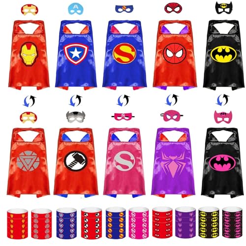 Superhero Capes & Costumes Set for Kids - Ideal for Halloween, Christmas, Cosplay - Unique Designs for Boys & Girls Role Play - Perfect Dress-Up Games & Gift Idea!