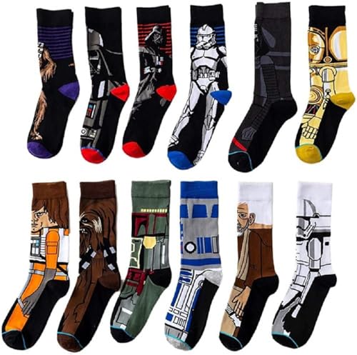 ASWER Men's 12 Pairs Star Wars Sport Cotton Socks Athletic Casual Crew Socks Color#14
