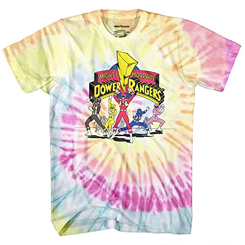 Power Rangers Mighty Morphin Shirt - Tie Dye Mighty Morphin Men's Tie Dye Graphic T-Shirt (Tie Dye, Small)