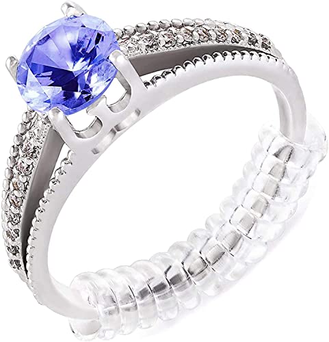 Ring Sizer Adjuster for Loose Rings - 12 Pack, 2 Sizes for Different Band Widths – Silicone Ring Size Adjuster - Invisible Ring Guards for Women and Men by 5 STARS UNITED