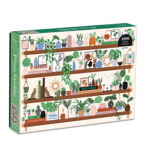 Galison Plant Shelfie 1000 Piece Puzzle from Galison - Featuring Beautiful Illustrations of Houseplants, Books and Knickknacks, 27' x 20', Fun & Challenging, for The Botanical Lover in Your Life