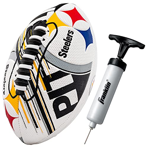 Franklin Sports NFL Pittsburgh Steelers Football - Youth Mini Football - 8.5' Football- SPACELACE Easy Grip Texture- Perfect for Kids !