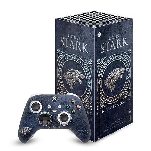 Head Case Designs Officially Licensed HBO Game of Thrones House Stark Sigils and Graphics Vinyl Sticker Gaming Skin Decal Cover Compatible with Xbox Series X Console and Controller Bundle