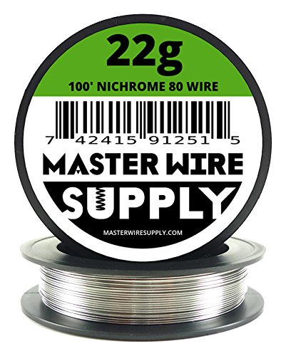 Nichrome 80-100' - 22 Gauge Wire - 100ft - 0.65mm - 0.025in - Made in USA - Master Wire Supply