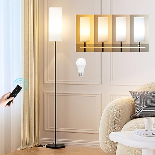 Ambimall Floor Lamps for Living Room, 64' Modern Floor Lamp with Remote Control and Stepless Dimmable Colors Temperature & Brightness, Standing Lamps for Living Room Bedroom Office, 9W Bulb Included