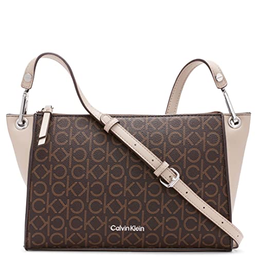Calvin Klein Reyna Crossbody, Brown/Khaki/Mushroom Logo