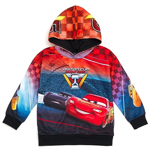 Disney Pixar Cars Lightning McQueen Toddler Boys Fleece Pullover Hoodie Red 5T