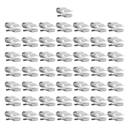 Vakitar 50 PCS Trailer Frame Wire Clips Stainless Steel Metal Wire Clips Solar Panel Wire Clips Double Wire Clips for Home Kayak Fishing Boat Trailers