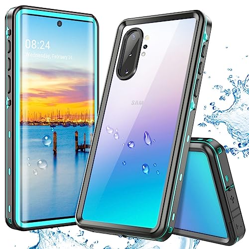 EFFUN Note 10 Plus Waterproof Case for Samsung Galaxy Note 10 Plus Waterproof Case, Built in Screen Protector Case for Samsung Note 10 Plus 5G, IP68 Waterproof for Note 10 Plus 6.8in, Aqua Blue