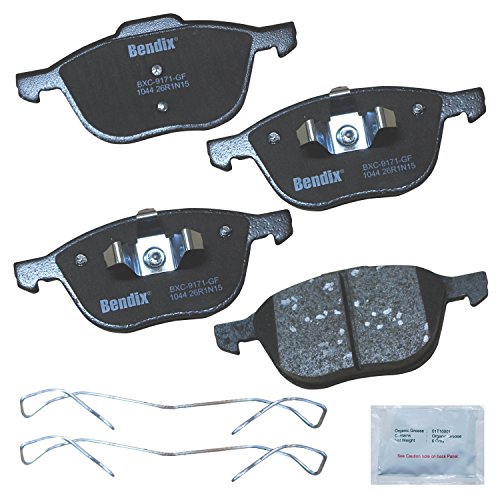 Bendix Priority 1 Ceramic Front Disc Brake Pad Set for Ford C-Max 2016-2013, EcoSport 2013, Escape, Focus, Mazda 3 2013-2004, 3 Sport, 5, Volvo C30, C70, S40 2011-2004, V50 2011-2005 - (CFC1044)