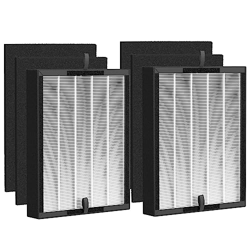 Ture HEPA 45i Replacement Filter, Compatible with Alen BreatheSmart Flex &45 i air purifier, Compared # B4-Fresh/FL40-Silver-Carbon, 2 Pack HEPA Filter+4 Pre Filter