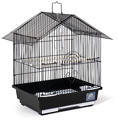 Prevue Pet Products Parakeet Manor Bird Cage with Handle for Home or Travel, Black