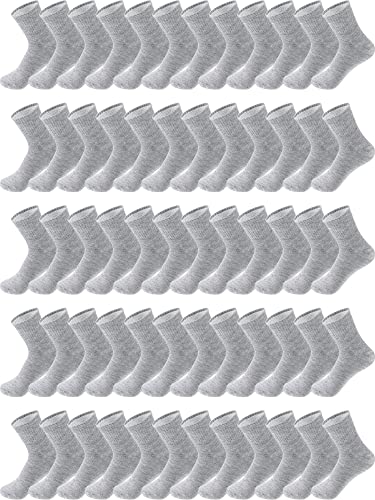 Tarpop 100 Pairs Mens Socks Bulk Moisture Wicking Socks Casual Sports Ankle Socks Bulk for Homeless Unisex Adult Men Women (Gray)