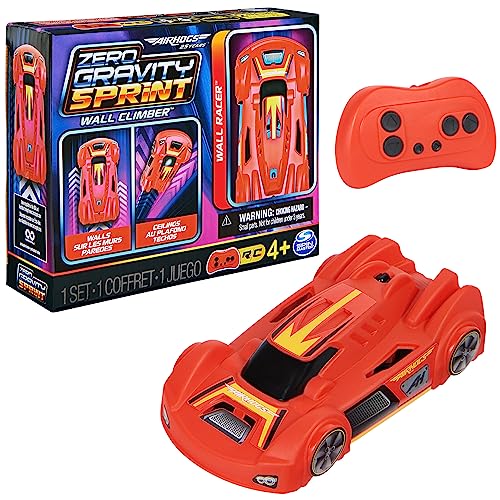 Air Hogs, Zero Gravity Sprint RC Car Wall Climber, Red USB Micro B Rechargeable Indoor Wall Racer, Over 4-Inches, Kids Toys for Kids Ages 4 and up