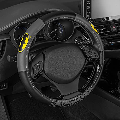 Batman Car Steering Wheel Cover - Steering Wheel Cover with Officially Licensed Warner Brothers Graphics, Great Automotive Accessory Gift Idea for Fans