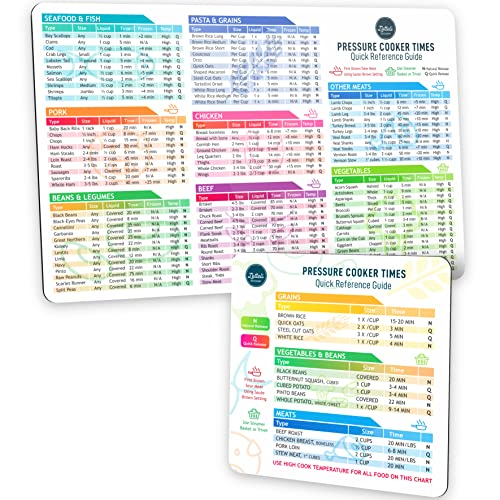 LOTTELI KITCHEN Instant Pot Cheat Sheet Magnet Set - Pressure Cooker Accessories Cook Times, Instapot Accessories, Instant Pot Accessories Quick Reference Guide Magnets (White)