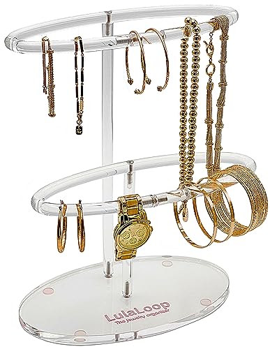 LulaLoop Premium Unique Jewelry Organizer, Stand, Tower, Display, Storage for Bracelets, Bangles, Necklaces, Chains, Watches, Rings, Earrings, Schrunchies, Hair Ties, Women and Girls