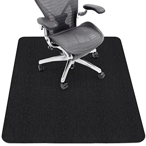 Sycoodeal Office Chair Mat for Hardwood/ Tile Floor,Computer Gaming Chair Mat,Large Floor Protector Rug,Anti-Slip,Easy to Clean,Black(48'x36')