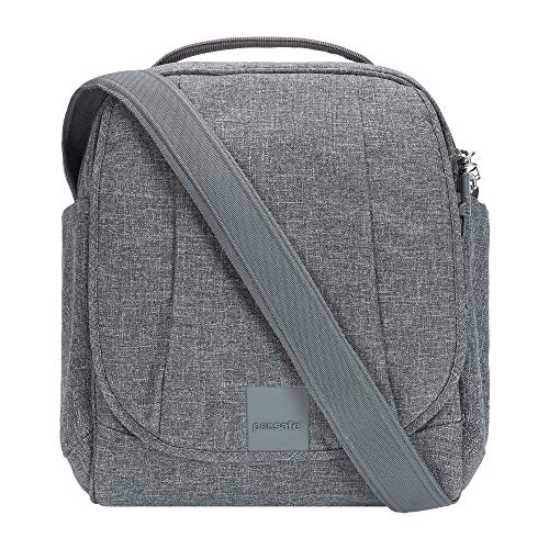 Pacsafe Metrosafe LS200 7 Liter Anti Theft Crossbody/Shoulder Bag Fits 10 inch Tablet (Dark Tweed Grey)