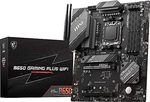 MSI B650 Gaming Plus WiFi Gaming Motherboard (AMD Ryzen 8000/7000, AM5, DDR5, PCIe 4.0, M.2, SATA 6Gb/s, USB 3.2 Gen 2, HDMI/DP, Wi-Fi 6E, Bluetooth 5.3, 2.5Gbps LAN, ATX)