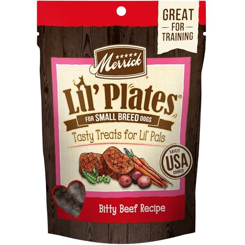 Merrick Lil' Plates Bitty Beef Recipe Grain Free Small Breed Dog Treats - 5 oz. Pouch