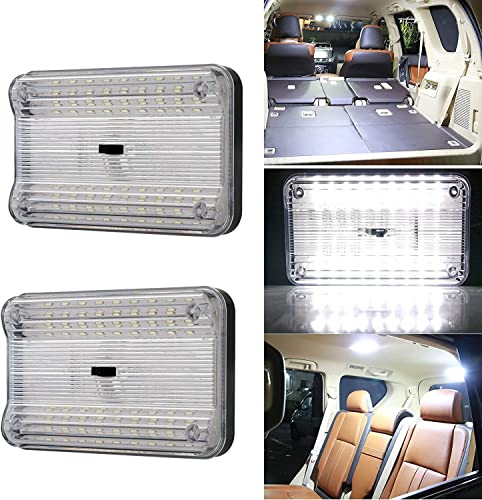 EEEKit 2 Pack DC 12V 36 LED Car Truck Van Vehicle Auto Dome Roof Ceiling Interior Light Lamp White with On/Off Switch for Cars Vans Camper Vans & Taxis