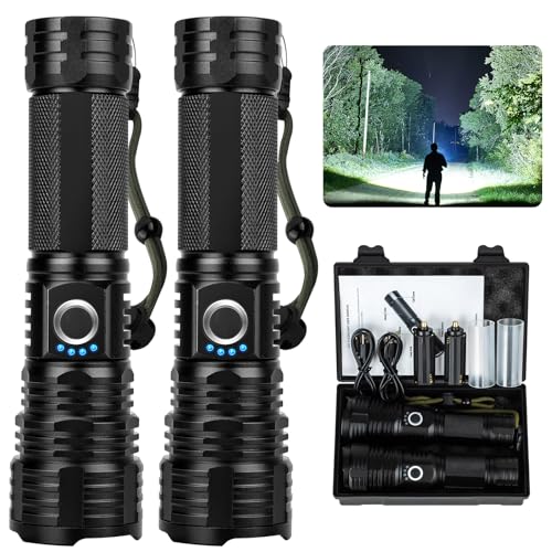 Sigoobal Rechargeable Flashlights High Lumens, 900,000 Lumens Super Bright Led Flashlight with 5 Modes,Waterproof Powerful Flashlight Max 12 Hours Runtime for Camping, Alone Walking