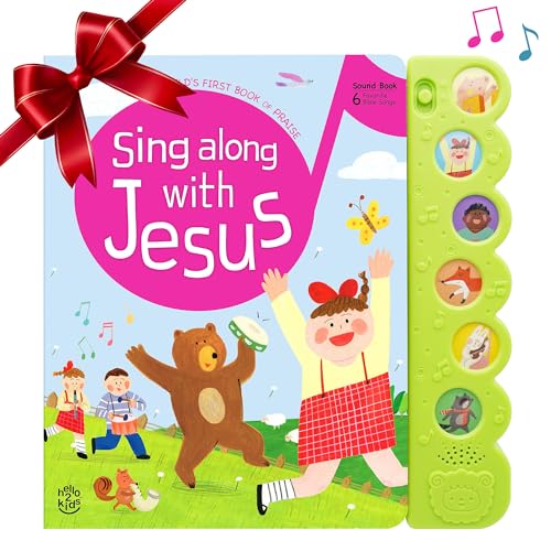 Sing Along with Jesus - Christian Sound Books for Toddlers 1-3 | Musical Baby Books | Interactive Toddler Books | Religious Musical Toys for Kids | Interactive Books for 1 Year Old | Talking Books