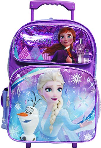 Disney Frozen 2 Elsa & Anna Kids Backpack 16' Rolling/Roller Large Bag 20225