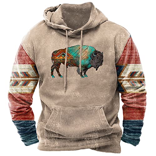 Ofertas Cyber of Monday Graphic Hoodies for Men Pullover Top Western Hooded Sweatshirts Aztec Hoodies Ethnic Print Raglan Sleeves Sweatshirt Black of Friday Deals 2023, Cyber of Monday Deals 2023