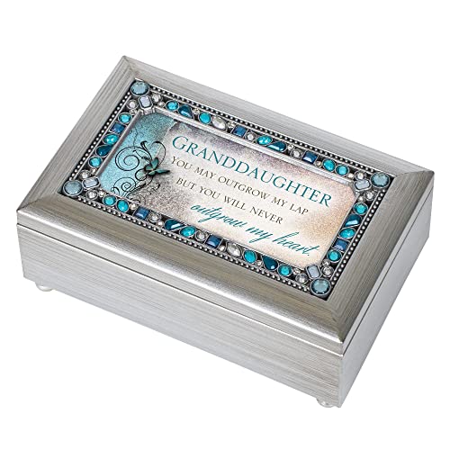 Cottage Garden Granddaughter Jeweled Silver Finish Petite Music Box Plays You Are My Sunshine