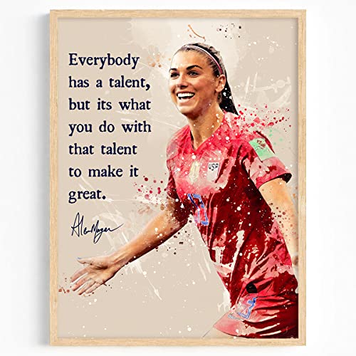 Alex Morgan Poster, USA Womens National Soccer Team Posters, Alex Morgan Wall Art Print - Gifts for Teen Girls, Daughter, Wife, Sport Football Lovers, Soccer Bedroom Home Office Decor - 12×16 inch