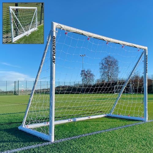QUICKPLAY Q-Fold Soccer Goal 8 x 5' | The 30 Second Folding Soccer Goal [Single Goal] The Best Weatherproof Soccer Net