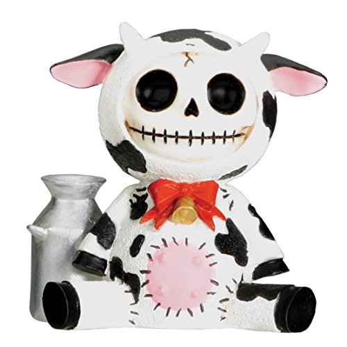 SUMMIT COLLECTION Furrybones Moo Moo Signature Skeleton in Dairy Cow Costume with Tin Milk Can