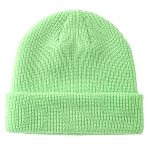 Connectyle Classic Men's Warm Winter Hats Acrylic Knit Cuff Beanie Cap Daily Beanie Hat (Green)