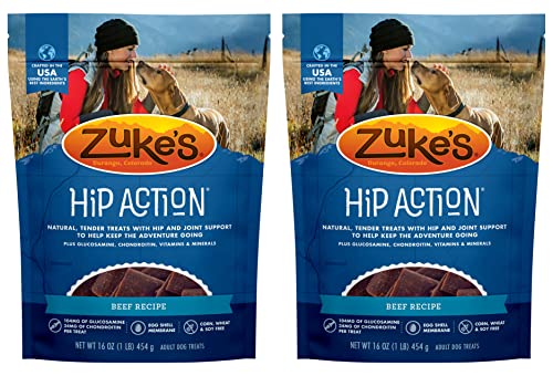 Zuke's Hip Action Natural Dog Treats Roasted Beef Recipe, 16-Ounce (Pack of 2)